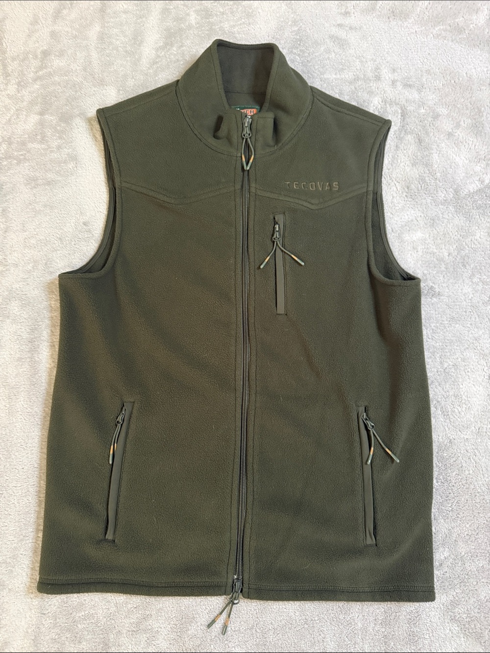 Tecovas Men’s Olive Fleece Zip Vest